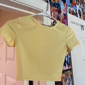 Pastel Yellow Cropped Tee